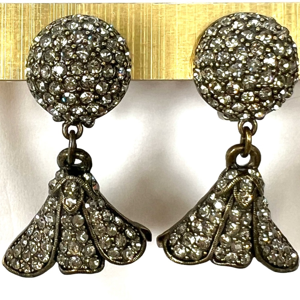 Heidi Daus CLIP New/Vintage “Heavenly Bloom” Calla Lily drop earrings from 2008